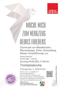 Plakat Konzert Köln Mache mich zum Werkzeug deines Friedens